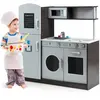 CostwayCuisine Enfant en Bois avec Sons Réel Jouet Cuisinière avec Fou...