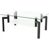 COSTWAY Table Basse Rectangulaire en Verre Trempé à 2 Niveaux, 100 x 6...