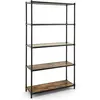 COSTWAY Bibliothèque Style Industriel à 5 Niveaux 80x29x154CM Étagère ...