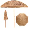 COSTWAY Parasol de Plage Hawaii Tropical en Paille Ø243xH 222 cm Bouto...