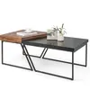COSTWAY Lot de 2 Tables Basses Gigognes avec Cadre Métal, Tables d'App...