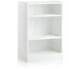 GOPLUS Meuble à casier bibliothèque à 3 niveaux blanc 50 x 30 x 75 cm