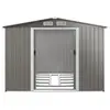 GOPLUS 5,1 Abri de Jardin Métal avec Base, Cabane de Rangement à Outil...