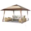 Tonnelle de Jardin Pliante - COSTWAY - 4 x 4M - UPF50+ - Hauteur Régla...
