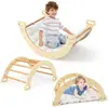 COSTWAY Arche d Escalade Montessori 3 en 1 à Bascule, Coussin Moelleux...