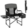 COSTWAY Chaise de Camping Pliante avec Petite Table, Sac de Glace avec...