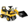 COSTWAY Jouet Bulldozer Porteur Enfants avec Volant, Godet Réglable, B...