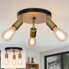 ZMH Plafonnier Vintage 3 flammes, Plafonnier Rond, Moderne Chambre à c...