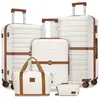 Set de 5 Valises de Voyage (55+66+76 cm) à 4 roulettes avec serrure TS...