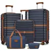 Kono Set de 5 Valises de Voyage (55+66+76 cm) à 4 roulettes avec serru...