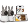 ieGeek 2K/3MP 5" Babyphone 2 Caméra Bebe,PTZ 360° Baby Phone Vidéo con...