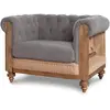 PIB Fauteuil chesterfield en lin gris
