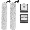NETBOAT Accessoires pour Dreame H12, H11 Core Pièces de rechange pour aspirateur eau et poussière, 2 brosse rotative + 2 filtres Hepa + 1