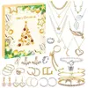 SIKSOG Calendrier de l'Avent Bijoux, Calendrier de l'Avent 2024 Femme 24 Jours de Surprises de Noël Calendrier Bijoux avec Bracelet
