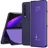 NO LOGO Coque pour Samsung Galaxy Z Fold 3 5G, Fonction de Support, Miroir Flip Ultra Mince Anti-Rayures Anti-Choc, Housse pour-Pourpre