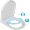 TODOT Abattant WC Familial Forme D avec Siège Enfant Bleu Retirable Magnétique Frein de Chute Charnière Réglable pour Adultes et Enfants