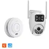 KYF KIT Sécurité : Caméra IP Extérieure Rotative 3MP+3MP + Détecteur d...