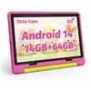 BUFO Tablette enfant 10 pouces Android 14 pour les enfants de 3 à 12 ans, contrôle parental, 14GB+64GB de stockage (TF Expand 1TB), Rose