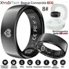 XtraDiTech Bague Connectée ECG Cadre Carré Noir Mat Moniteur VFC Fréqu...