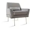PIB Fauteuil en tissu gris et bleu