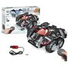 384 Blocs de construction de pièces de bricolage assemblage électrique jouet 2.4GHz 4CH voiture RC (noir)