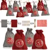 Wolketon Calendrier de l'Avent Sacs en tissu à remplir Calendrier de N...