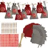 SWANEW Calendrier de l'Avent à remplir Sacs de Noël Décor 24 sacs en t...