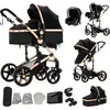 Poussette 3 en 1poussette combinée de haute qualitéroues robustes + sa...
