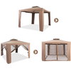 Costway - Pavillon Tonnelle de Jardin de 3x3M Autoportante avec Orneme...