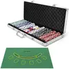 Mallette de Poker DREAMADE avec 500 Jetons, 3 Boutons et 2 Jeux de Car...