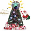 GOPLUS Sapin de Noël Artificiel 90CM Fibre Optique avec Socle,85 Branc...