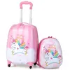 GOPLUS Valise Enfant à Roulettes 16 +Sac à Dos 12", Trolley pour Garço...