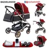 BAZARLAND30.Poussette Combinée 3 en 1 Siège-Auto Nacelle Trio Réversib...