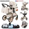 BAZARLAND30.Poussette 3 en 1 Bébé Combinée Siège-Auto Nacelle Trio Rév...