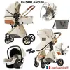 BAZARLAND30.Poussette 3 en 1 Bébé Combinée Siège-Auto Nacelle Trio Rév...