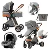 BAZARLAND30.Poussette 3 en 1 Bébé Combinée Siège-Auto Nacelle Trio Rév...