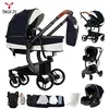 Poussette bebe Magic ZC Pousette Cuir PU imperméable Poussette 3 en 1 ...
