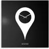 dESIGNoBJECT horloge murale YOU ARE HERE (Noir / Blanc - Tôle coupée a...