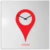 dESIGNoBJECT horloge murale YOU ARE HERE (Blanc / rouge - Tôle coupée ...