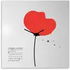 dESIGNoBJECT horloge murale PAPAVERO (Blanc / rouge - Tôle coupée au l...