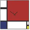 dESIGNoBJECT horloge murale MONDRIAN (50 x 50 cm - Tôle coupée au lase...