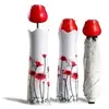 TotalCadeau Parapluie en forme de vase avec rose paraplui fleur rouge