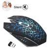 Rechargeable sans fil LED silencieuse rétroéclairé USB optique ergonom...