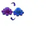 Peluche Poulpe Réversible 20cm-Violet et bleu