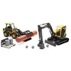 NewRay Volvo Set Pelleteuse Et Chargeur Avec Accessoires 1/18 Newray