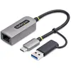 StarTech.com USB-C to Ethernet Adapter w/USB-A Adapter, Realtek RTL8153B - Adaptateur réseau - USB-C 3.2 Gen 1 - Gigabit Ethernet - gris sidéral