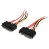 StarTech.com Câble d'extension SATA - STARTECH - 22 broches - 30 cm - Alimentation et données - Rouge