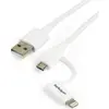 StarTech.com Startech Cable Adaptador Apple Lightning o Micro USB a USB 1m Blanco