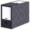 Fellowes Bankers Box Boite d'archives Déco 150mm, lot de 5, formes géométriques, montage manuel, très solide, 3 zones d'étiquetage, bleu nuit, 4483001