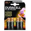 Pack de 4 piles Alcaline Duracell Plus Power type AA 1,5V (R06)